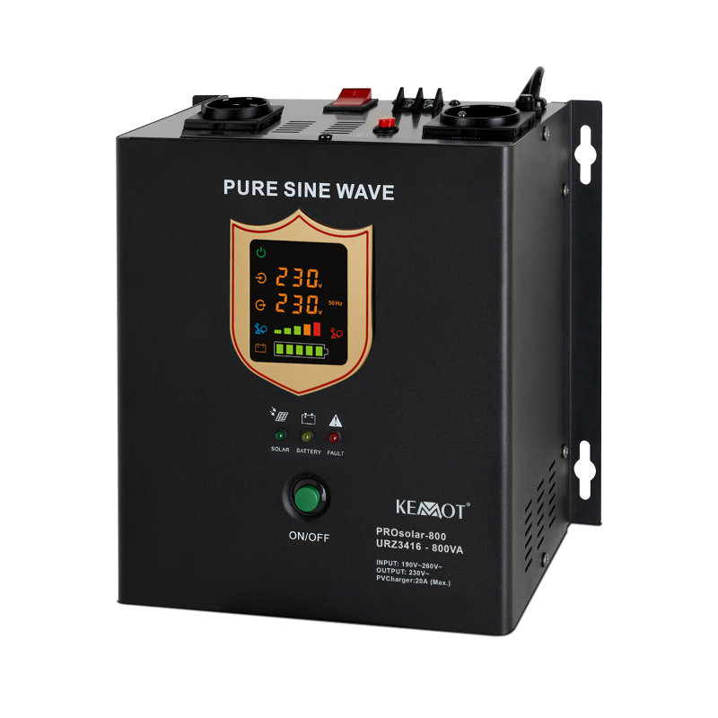 Solcellsväggomvandlare (inverter) KEMOT PROsolar-800 (12V 230V 800VA/500W)