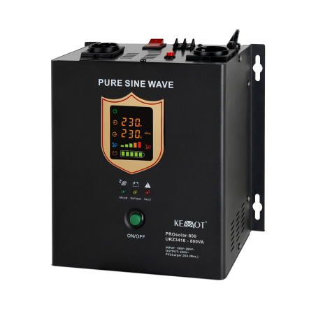 Solcellsväggomvandlare (inverter) KEMOT PROsolar-800 (12V 230V 800VA/500W)
