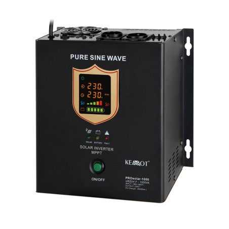Solcellsväggomvandlare (inverter) KEMOT PROsolar-1000 (12V 230V 1000VA/700W)