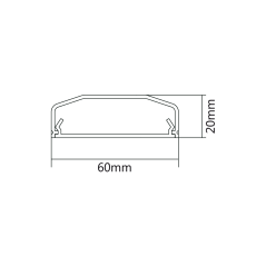Plastlist vit 60x20x750mm