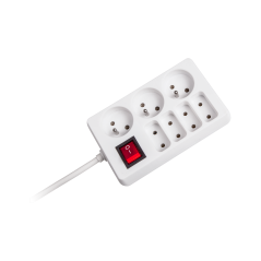 Nätadapter Rebel med 7 uttag och strömbrytare, 3m (1,5mm)