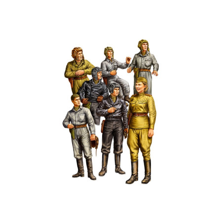 Modell av en rysk tankbesättning i plast.