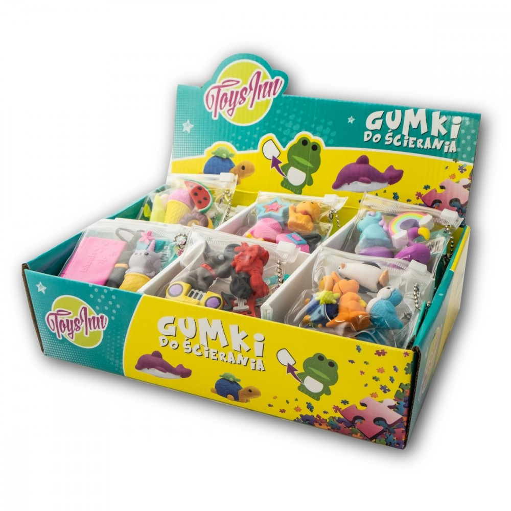 Gummirader för suddning mix display 24 set