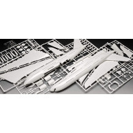 Modell av Airbus A380-800 i plastmaterial med Lufthansas nya färgsättning.