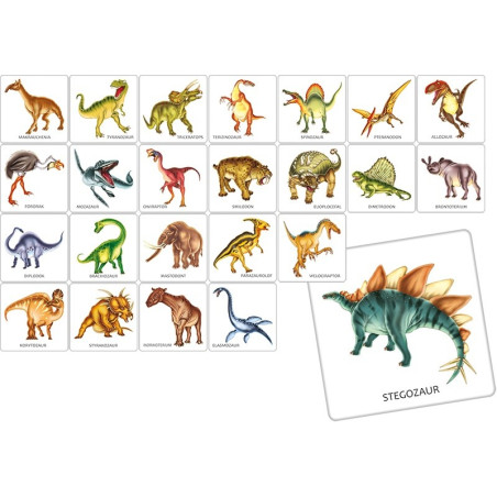 Spelet Memory med dinosaurier
