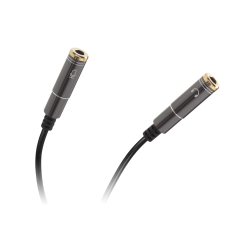 Adapter wt. Jack 3,5 mm 4-polig - 2x Jack 3,5 mm stereo 20 cm HQ med guldpläterade kontakter.
