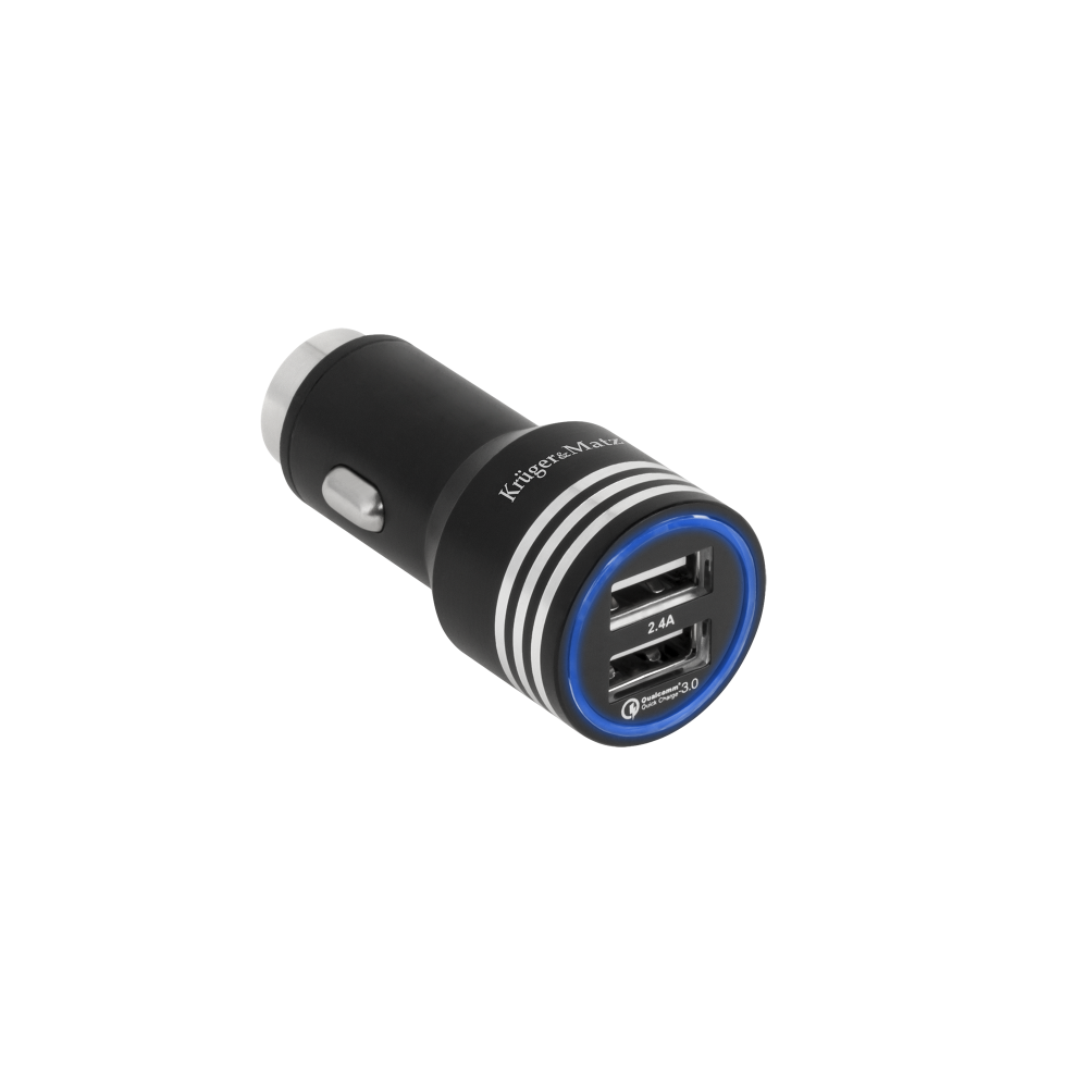 Bil laddare Kruger&Matz 2xUSB 4800mA med Quick Charge 3.0 funktion. Bil laddare Kruger&Matz 2xUSB 4800mA med Quick Charge 3.0 funktion.