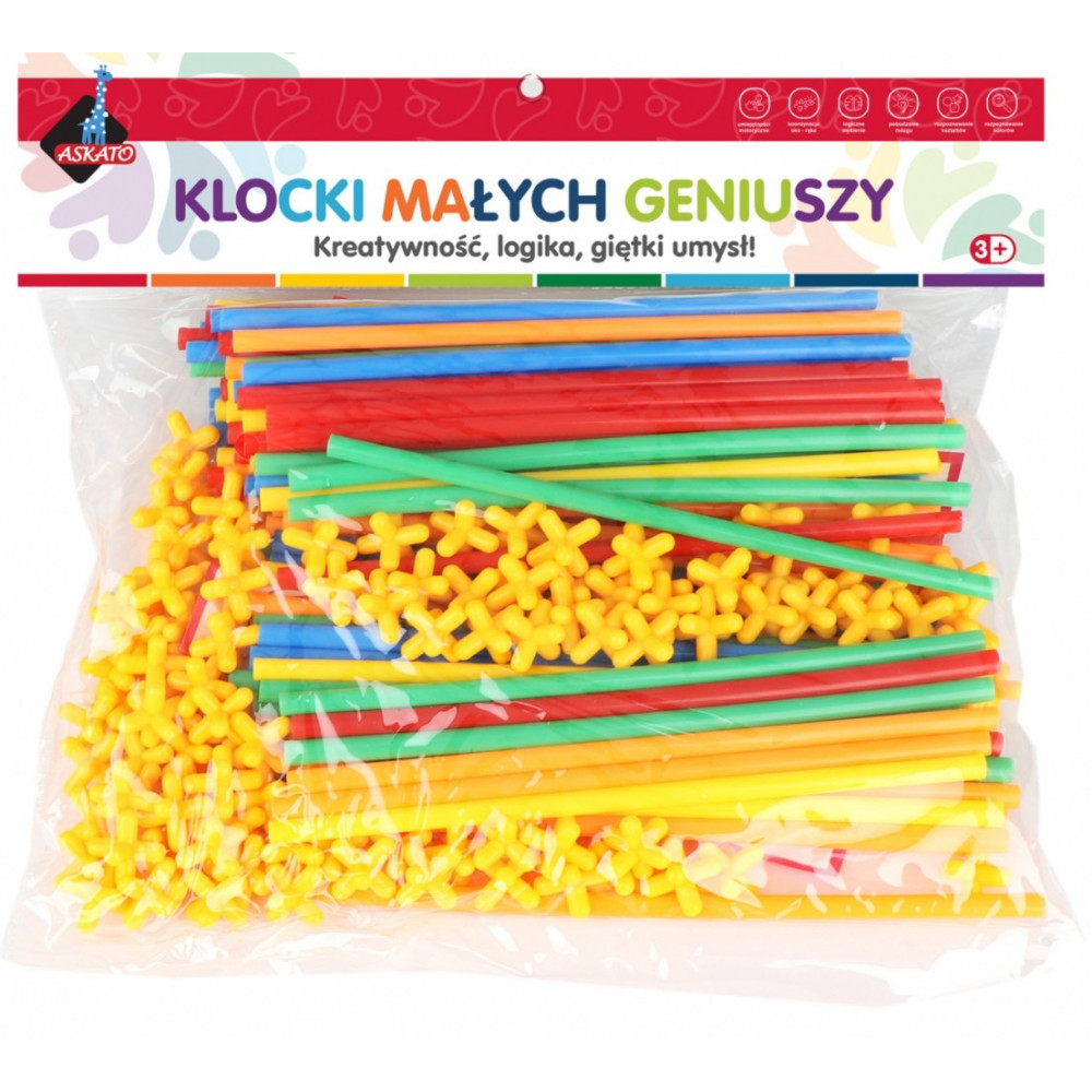 Klocki małych geniuszy słomki 220 elementów