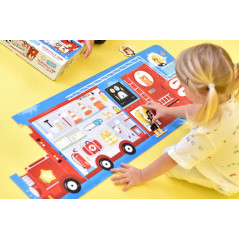 Pussel med en brandbil med hål, 23 delar