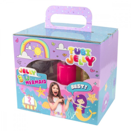 Satsen med 6 färger av jelly tuber för små akvarier med sjöjungfru.