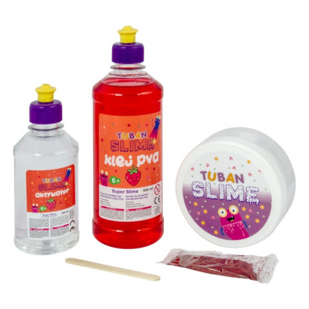 Plastilina set super slime - jordgubb xl