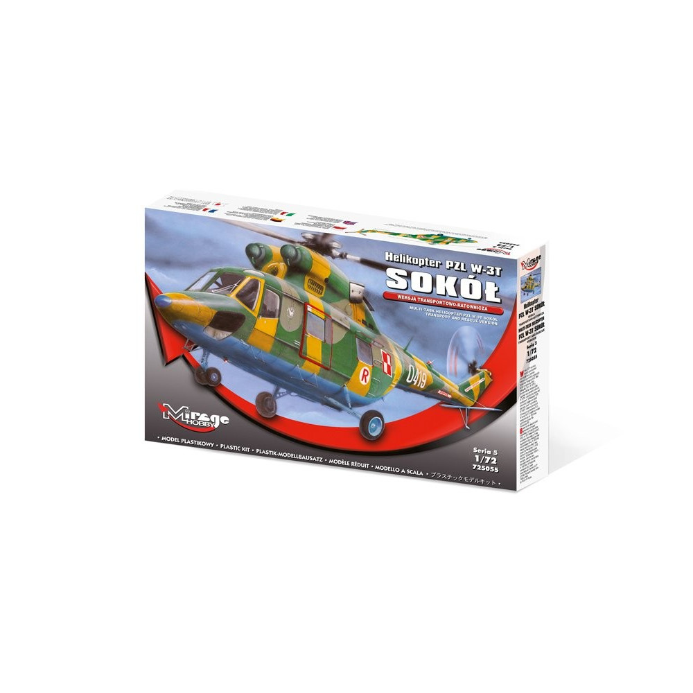 Modell av en plasthelikopter PZL W-3T Sokół.