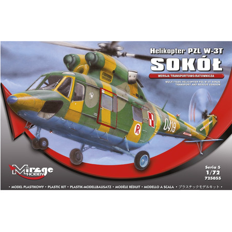 Modell av en plasthelikopter PZL W-3T Sokół.