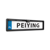 Bilbakaamera i en ram av registreringsskylten från Peiying