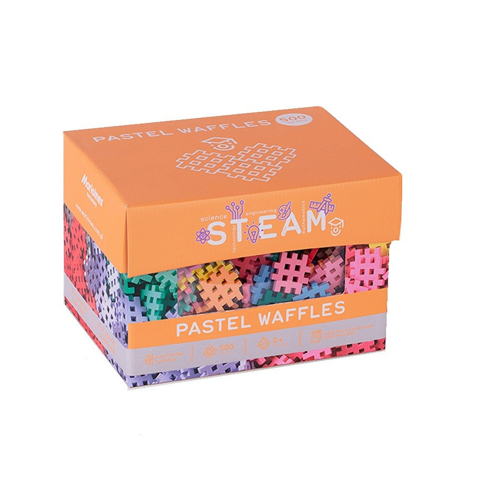 Klocki konstrukcyjne waffle mini pastel 500 elementów