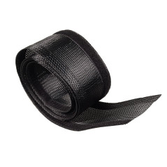 Arrangör för kabelmask Maclean, 85mm, 1,8m, svart, med kardborreband, MCTV-675 B.