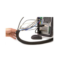 Arrangör för kabelmask Maclean, 85mm, 1,8m, svart, med kardborreband, MCTV-675 B.