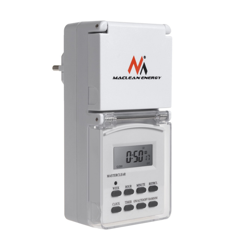 Digital timer Maclean, extern, slumpfunktion, 10 program, max. 156 program, 3600 W, MCE08G