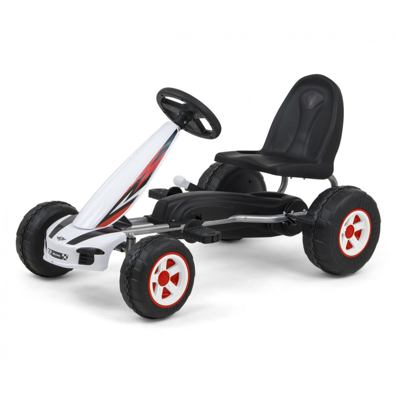 Gokart med pedaler Viper vit-svart