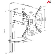 Uchwyt do TV z półką na DVD Maclean, VESA 400x400, 32'-55', 30kg, MC-772