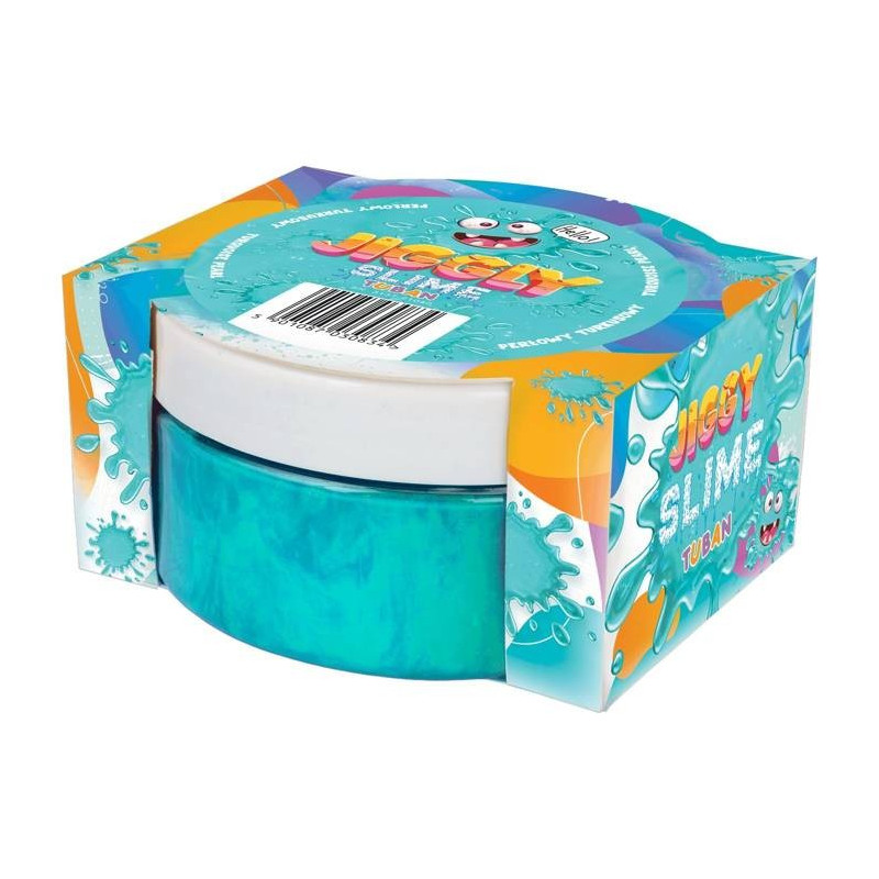 Jiggly slime - turkos pärlig 200g