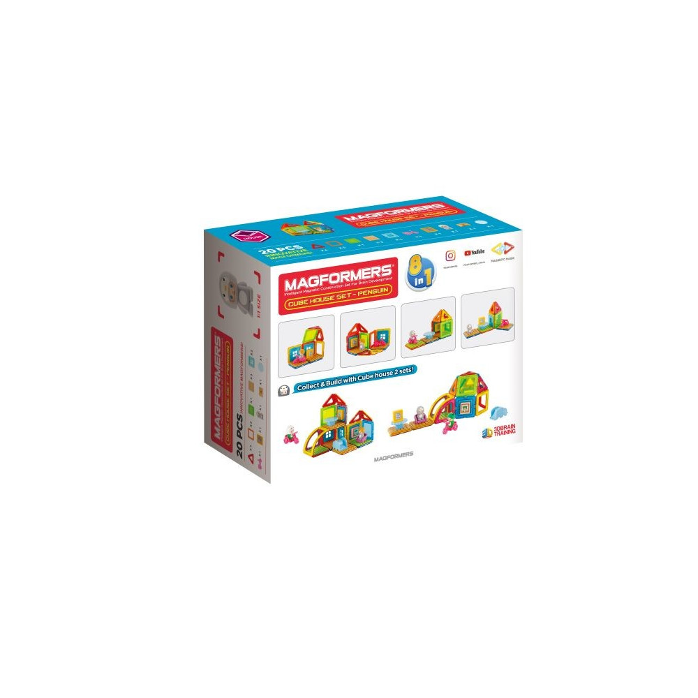 Klocki magnetyczne cube house pingwin