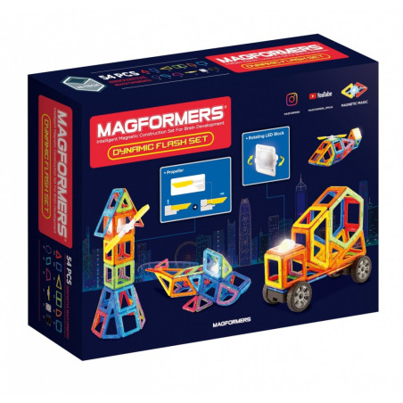 Magnetiska byggklossar Dynamic Flash 54 delar