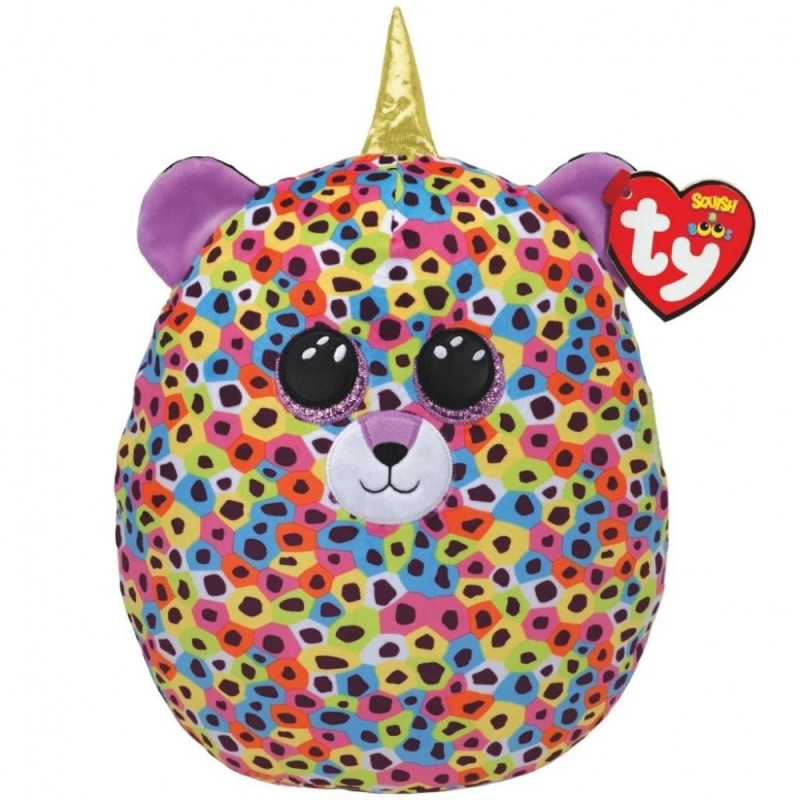 Maskotka Squish-a-Boss, en leopard med horn, flerfärgad, 22 cm.