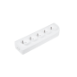 Förlängningssladd med 5 uttag och jordning, vit GN-50.