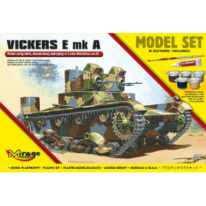 Modell av en polsk lätt tvåtornig plasttank.