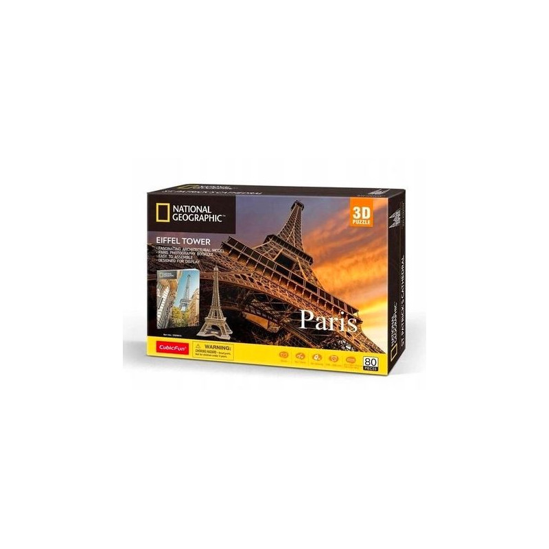 Pussel 3D National Geographic Paris Eiffeltorn 80 delar