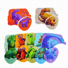 Pussel tvådelade dinosaurier och deras barn