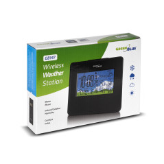 Trådlös väderstation IN/OUT temperatur luftfuktighet månfas GreenBlue GB147W vit