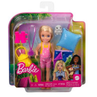 Barbie camping set Chelsea docka + sovsäck