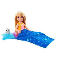 Barbie camping set Chelsea docka + sovsäck