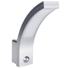 LED-lampa med rörelsesensor från Maclean, PIR-rörelsessensor, silverfärgad, 10W, IP54, 750lm, neutral vit färgtemperatur (4000K)