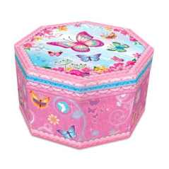 Åttakantig speldosa - fjärilar pecoware