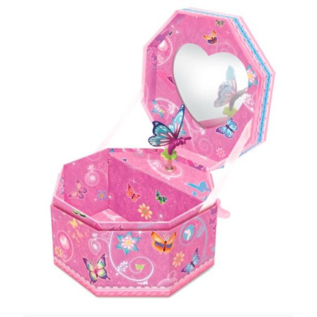 Åttakantig speldosa - fjärilar pecoware