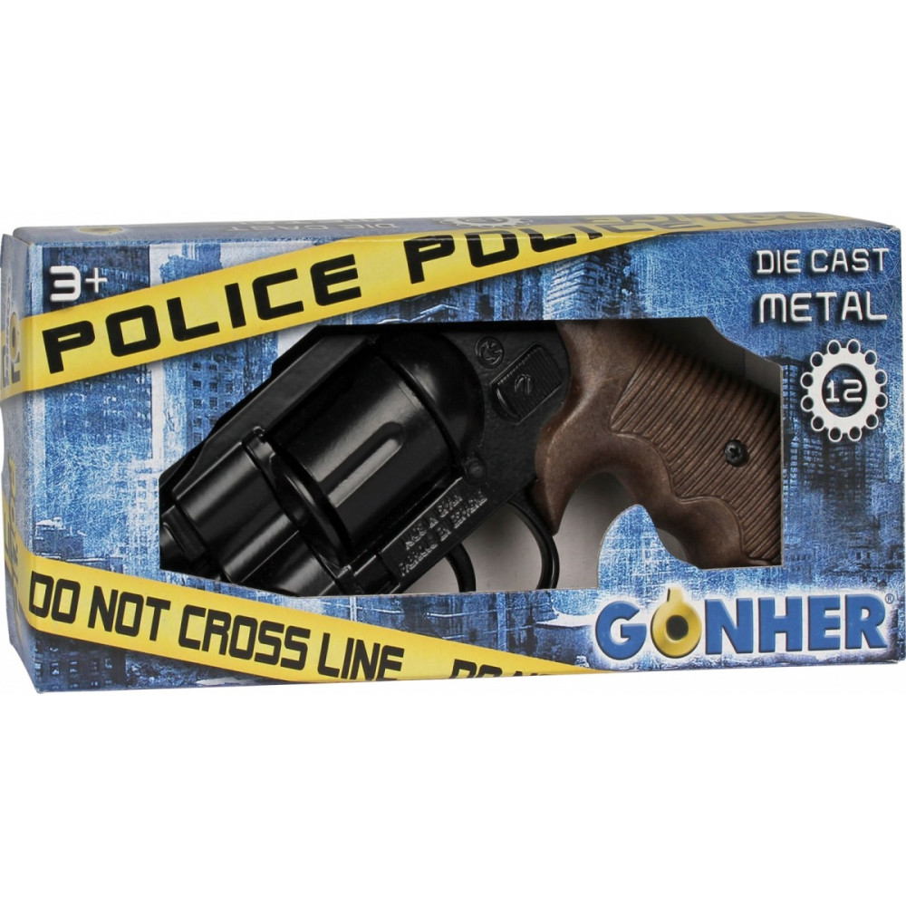 Polisrevolver i metall med 12 patroner från Gonher Polisrevolver i metall med 12 patroner från Gonher