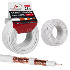 Koaxialkabel Maclean, Satellitantennkabel, RG6 1.02CU+4.8FPE+CU/P+32*0.12CU+6.8PVC, 25M, MCTV-470