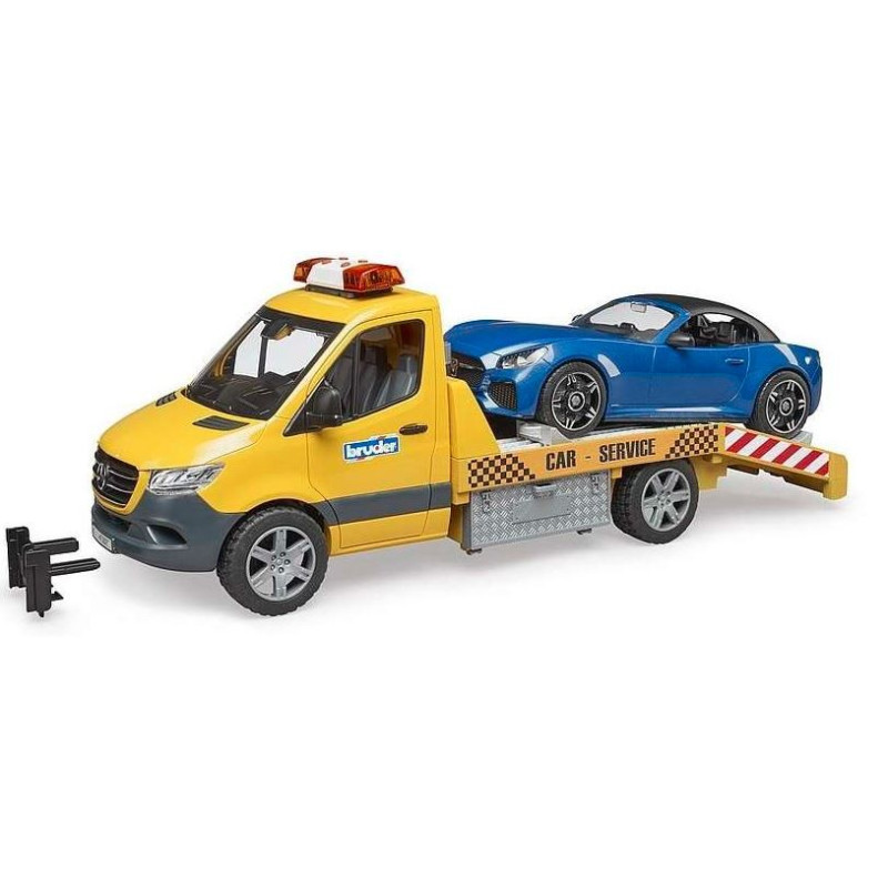 Fordonet Mercedes Sprinter bärgningsbil med ljud- och ljusmodul.