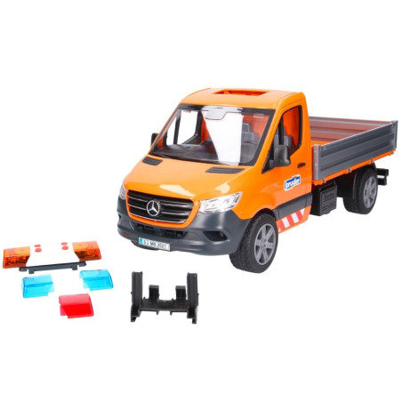 Fordonet Mercedes-Benz Sprinter kommunal med figur och tillbehör