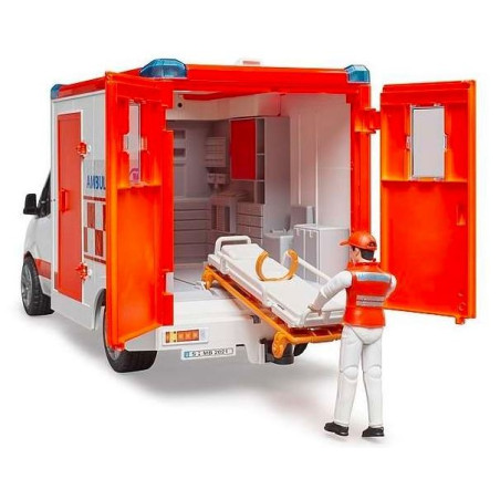 Fordonet Mercedes-Benz Sprinter ambulans med figur och modul