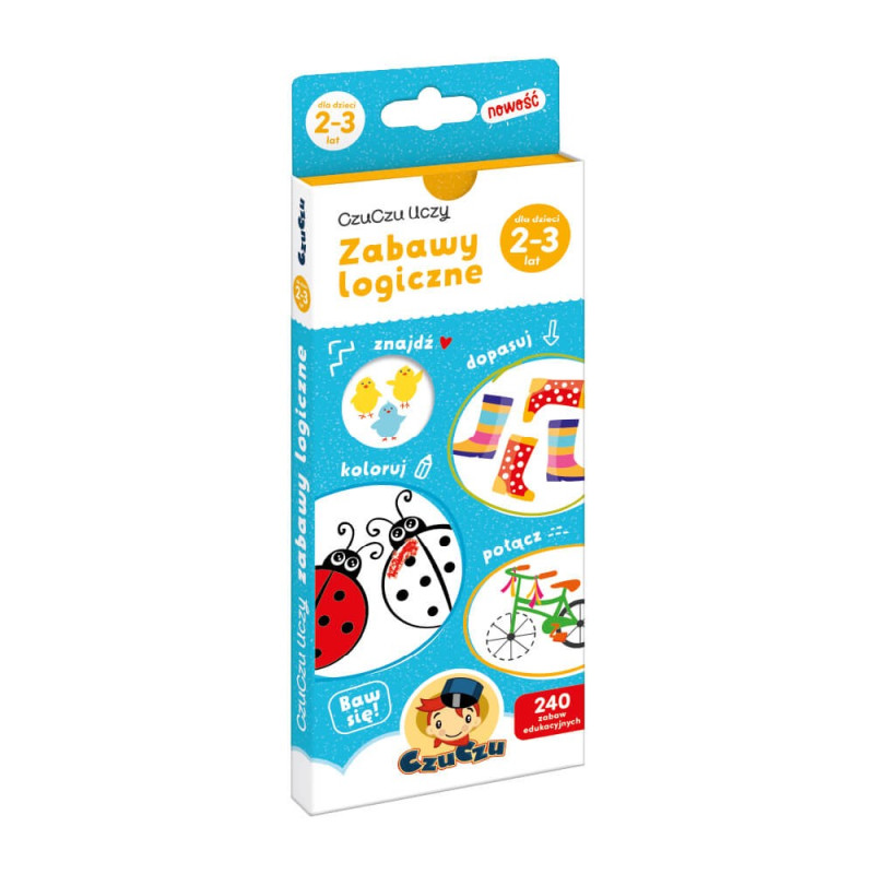 Bok med logiska lekar för barn i åldern 2-3 år