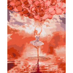 Målning efter nummer - balettdansös vid solnedgången