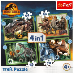 Pussel 4-i-1 farliga dinosaurier Jurassic World