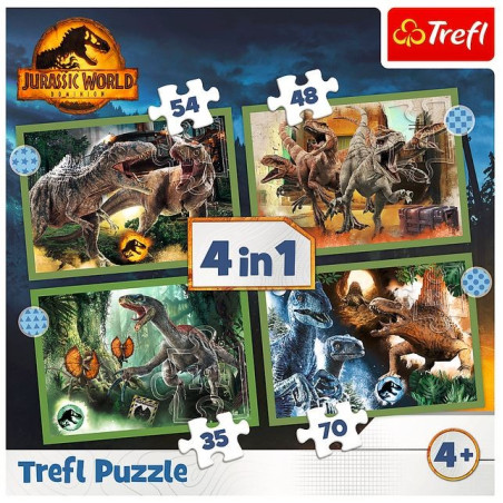 Pussel 4-i-1 farliga dinosaurier Jurassic World