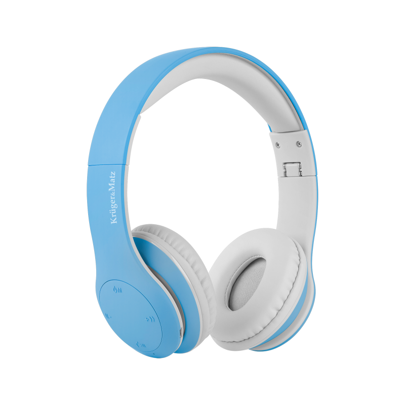 Trådlösa hörlurar för barn Kruger&Matz modell Street Kids, blå färg.