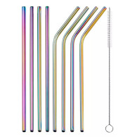 AG371B Metalowe słomki 10 el. rainbow
