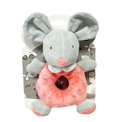 Rassel mus 18 cm persika | HandlaSmidigt.se